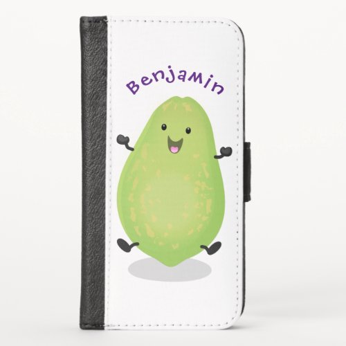 Cute kawaii papaya paw paw cartoon illustration iPhone x wallet case