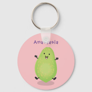 Cute kawaii papaya paw paw cartoon illustration keychain