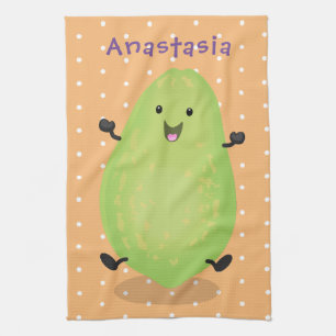 Cute kawaii papaya paw paw cartoon illustration kitchen towel