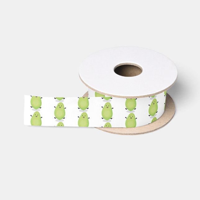 Cute kawaii papaya paw paw cartoon illustration satin ribbon (Spool)