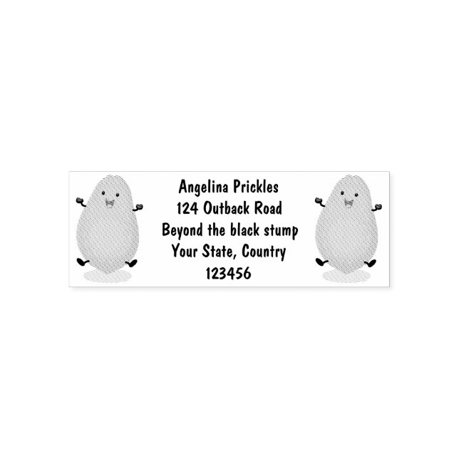 Cute kawaii papaya paw paw cartoon illustration self-inking stamp (Design)