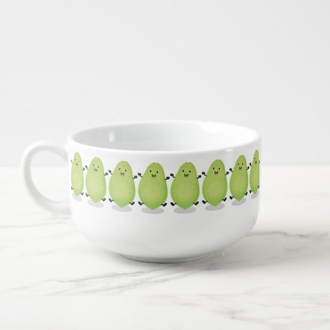 Cute kawaii papaya paw paw cartoon illustration soup mug (Right)
