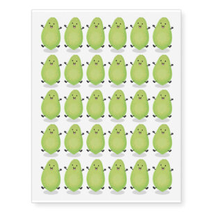 Cute kawaii papaya paw paw cartoon illustration temporary tattoos