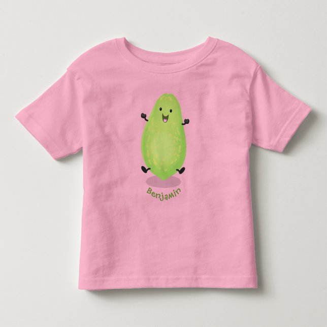 Cute kawaii papaya paw paw cartoon illustration toddler t-shirt (Front)