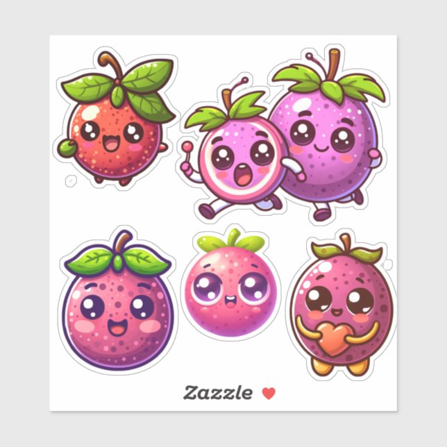cute kawaii passion fruits sticker (Sheet)
