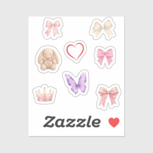 Cute Kawaii Pastel Bows Bunny Butterfly Heart Crow Sticker