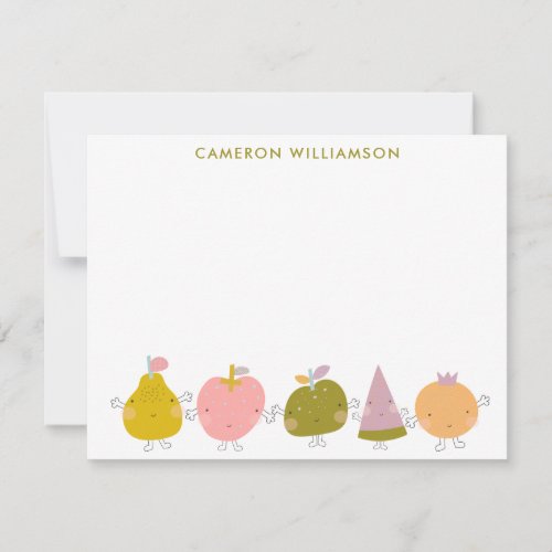 Cute Kawaii Pastel Fruit Personalized Stationery Note Card