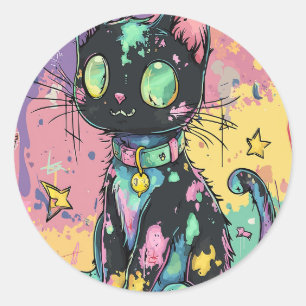 Cute Kawaii Pastel Goth Patchwork Gothic Creepy Classic Round Sticker