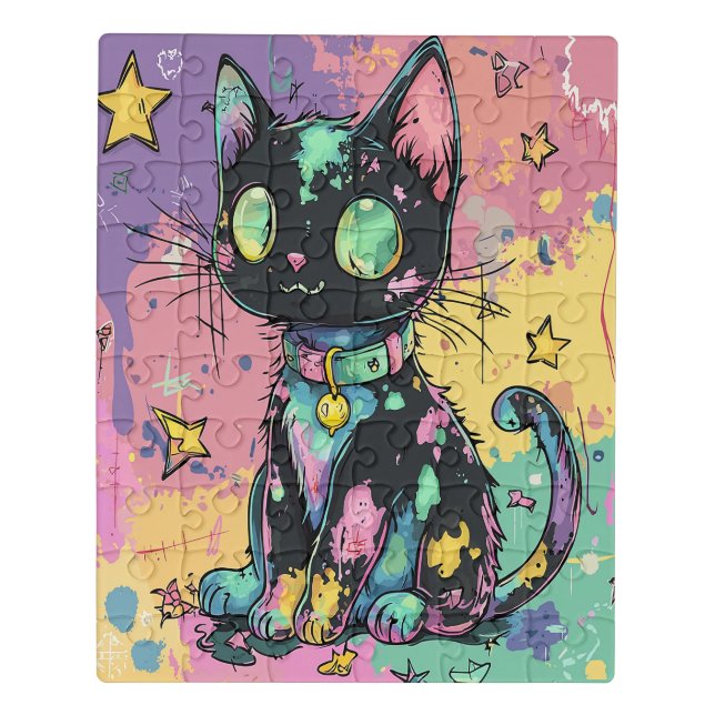 Cute Kawaii Pastel Goth Patchwork Gothic Creepy Jigsaw Puzzle (Puzzle Vertical)