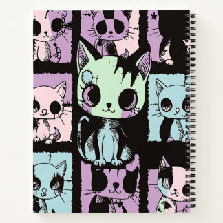 Cute Kawaii Pastel Goth Patchwork Gothic Creepy Notebook