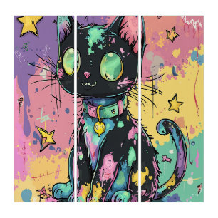 Cute Kawaii Pastel Goth Patchwork Gothic Creepy Triptych