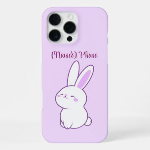 Cute Kawaii Pastel Purple Sleepy Bunny Custom iPhone 16 Pro Max Case