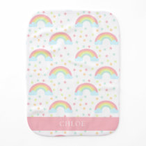 Cute Kawaii Pastel Rainbow Stars Cloud Soft Colors Baby Burp Cloth Cute Kawaii Pastel Rainbow Stars Cloud Soft Colors Baby Burp Cloth