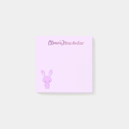 Cute Kawaii Pastel Standing Bunny Bunny Custom Post-it Notes