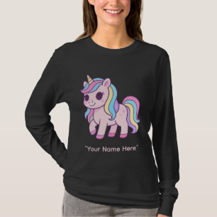 Cute Kawaii Pastel Unicorn Rainbow Girls Birthday T-Shirt