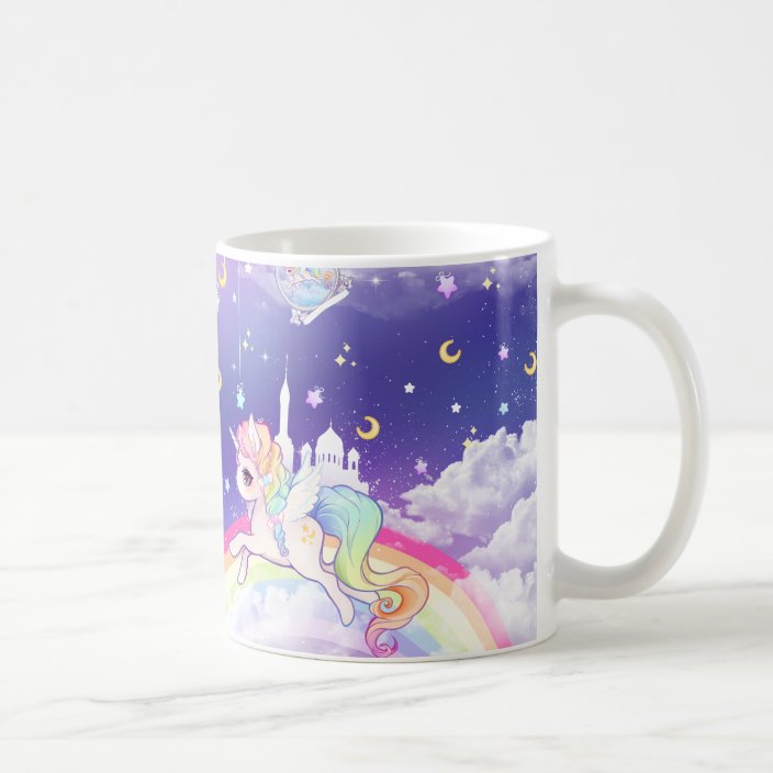 Cute Kawaii Pastel Unicorn With Rainbow Galaxy Coffee Mug Zazzle