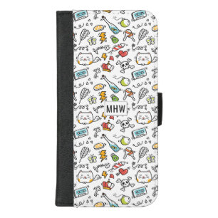 Cute Kawaii Pattern custom monogram phone wallets
