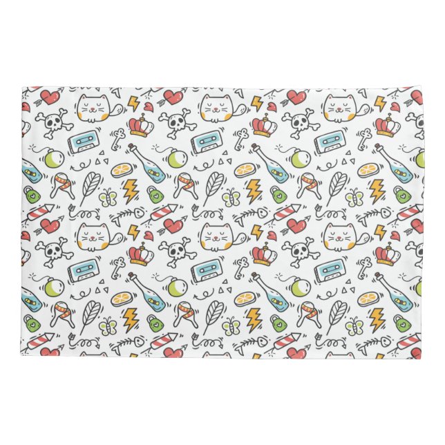 Cute Kawaii Pattern pillowcases (Back)