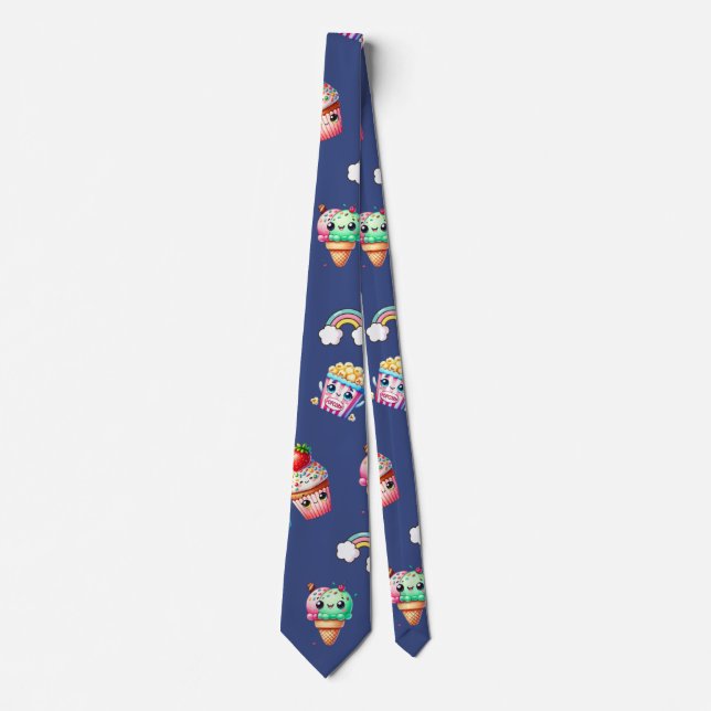Cute Kawaii  Patterned Food Neck Tie (Front)