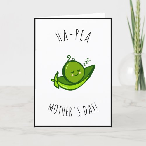 Cute Kawaii Pea Funny Pun Saying Mothers Day Love Holiday Card