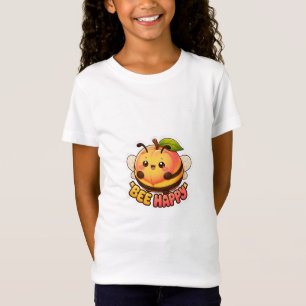 Cute Kawaii Peach Bee Happy Funny Pun T-Shirt