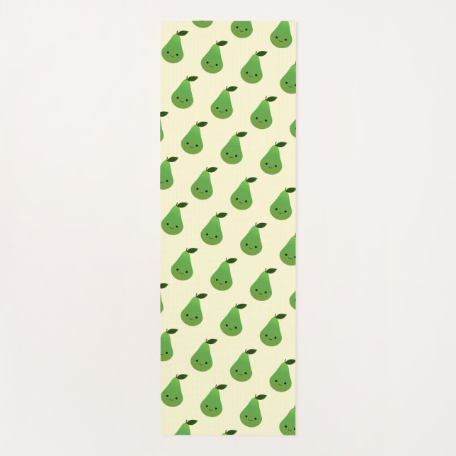 Cute Kawaii Pear Pattern Yoga Mat (Front)