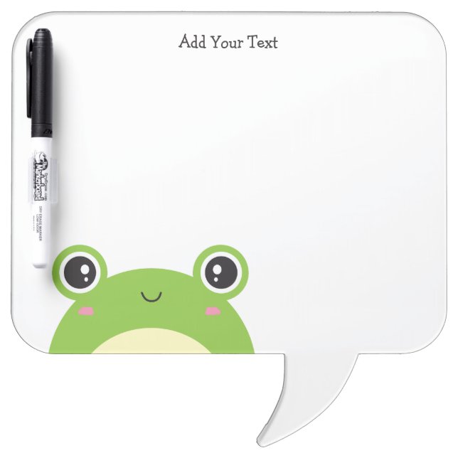 Cute Kawaii Peek-a-Boo Frog Personalized Dry Erase Board (Front)