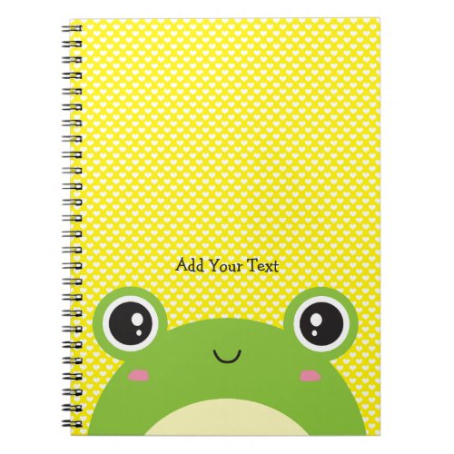 Cute Kawaii Peek_a_Boo Frog Personalized Notebook
