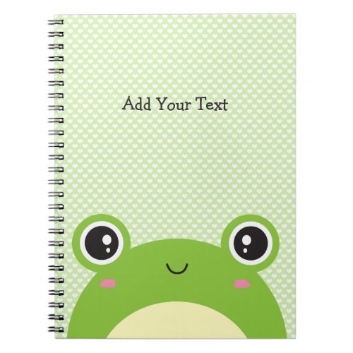 Cute Kawaii Peek_a_Boo Frog Personalized  Notebook