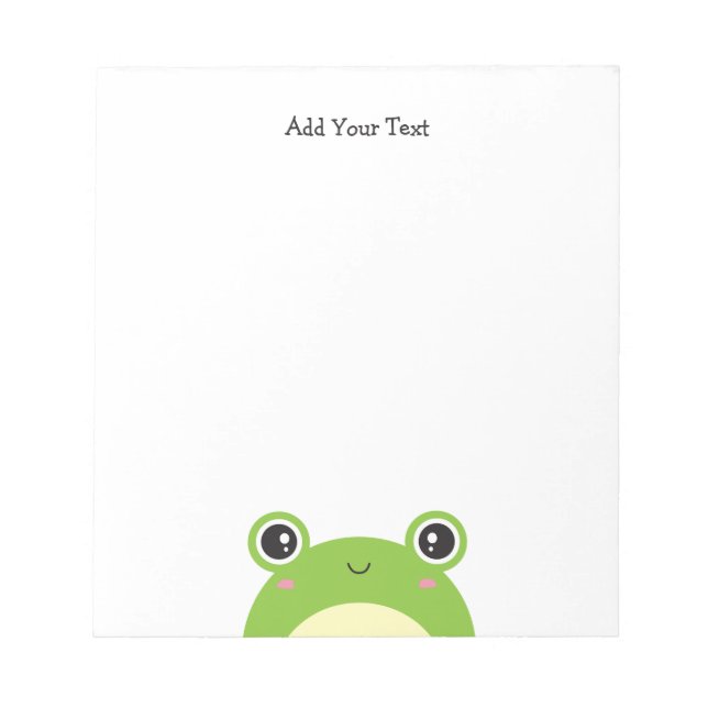 Cute Kawaii Peek-a-Boo Frog Personalized Notepad (Front)