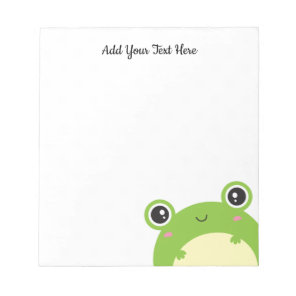Cute Kawaii Peek-a-Boo Frog Personalized Notepad