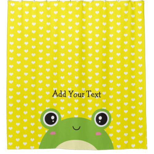 Cute Kawaii Peek_a_Boo Frog Personalized  Shower Curtain