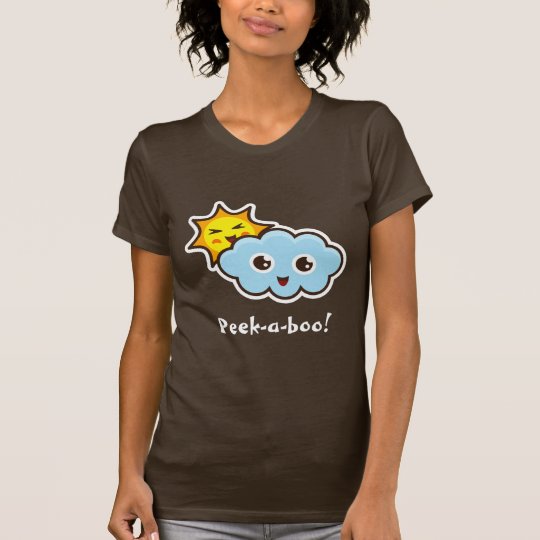 Cute kawaii peek-a-boo sun and cloud t-shirt
