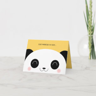Cute Kawaii Peekaboo Panda Face Thank You Card