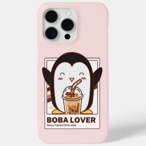 Cute Kawaii Penguin Boba Lover iPhone 15 Pro Max Case