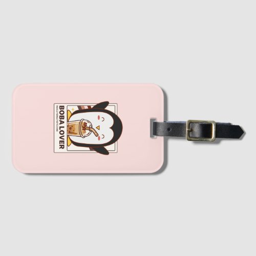 Cute Kawaii Penguin Boba Lover Luggage Tag