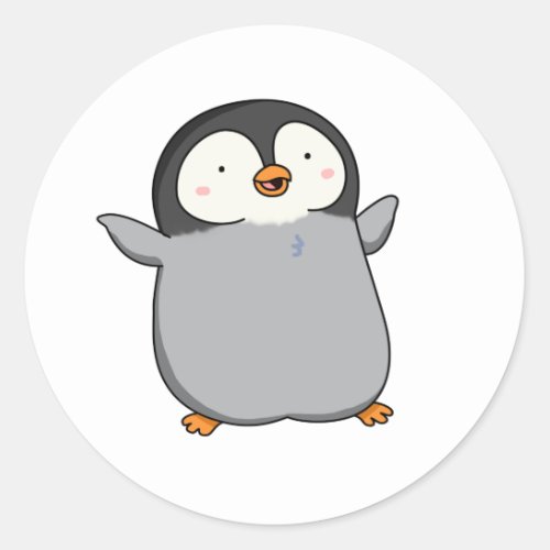 Cute Kawaii Penguin Classic Round Sticker