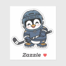 Cute Kawaii Penguin in Hockey Outfit Fun Sports