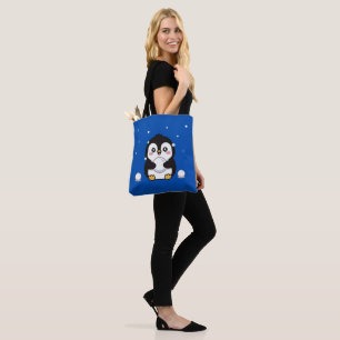 Cute Kawaii Penguin Winter Tote Bag