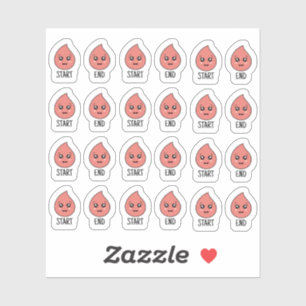 Cute Kawaii Period Tracker Cycle Menstrual Planner Sticker