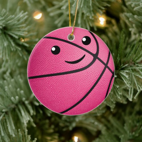 cute kawaii personalized girls basketball ceramic ornament