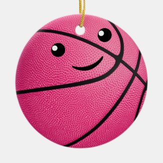 cute kawaii personalized girls basketball ceramic ornament