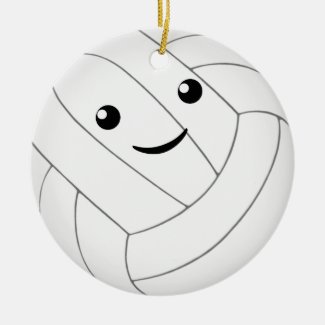 cute kawaii personalized girls volleyball ceramic ornament