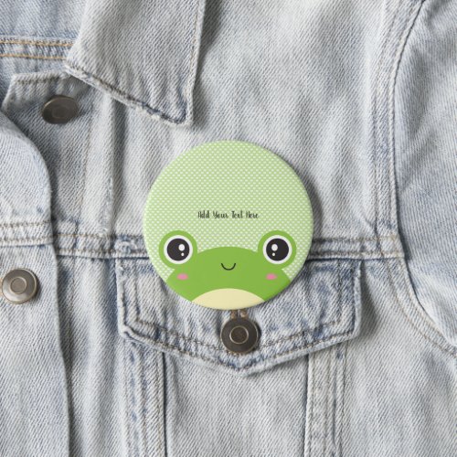 Cute Kawaii Personalized Peek_a_Boo Frog  Button