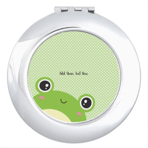 Cute Kawaii Personalized Peek_a_Boo Frog Compact Mirror