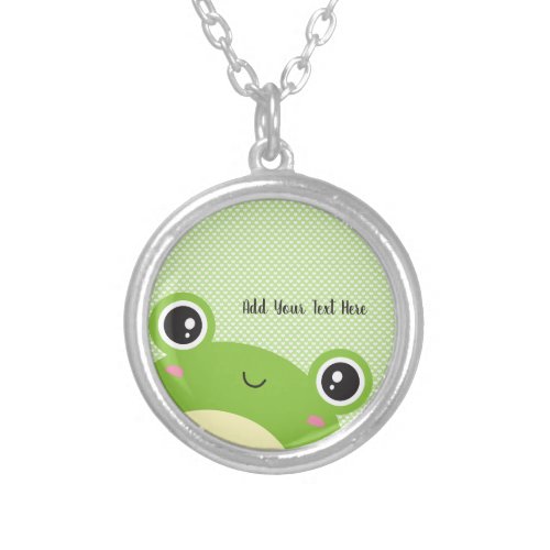 Cute Kawaii Personalized Peek_a_Boo Frog Silver Plated Necklace