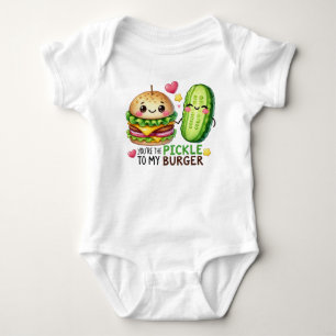 Cute Kawaii Pickles and Burgers Baby Bodysuit
