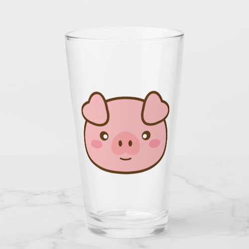 Cute Kawaii Pig Glass