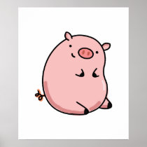 Cute Kawaii Pig Poster