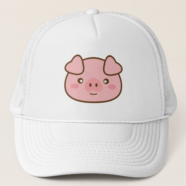 Cute Kawaii Pig Trucker Hat (Front)
